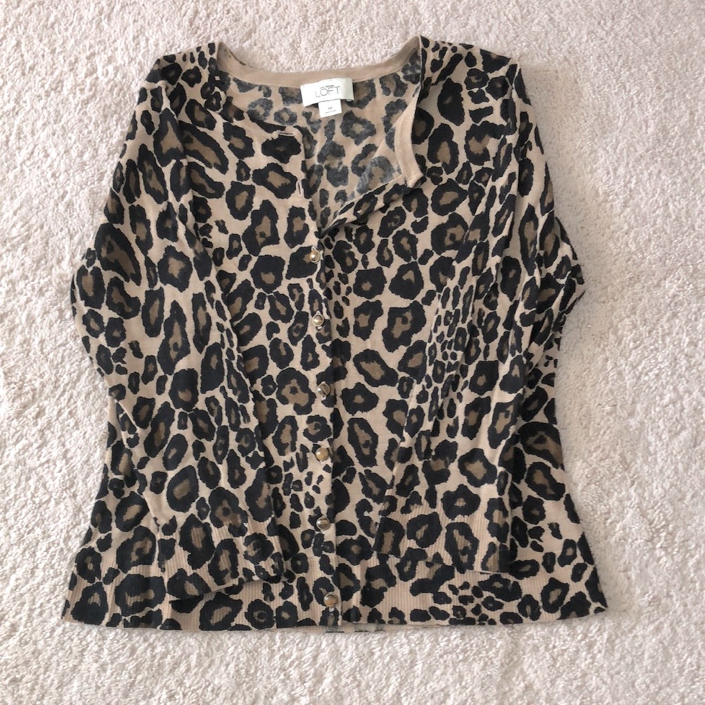 LOFT leopard print cardigan